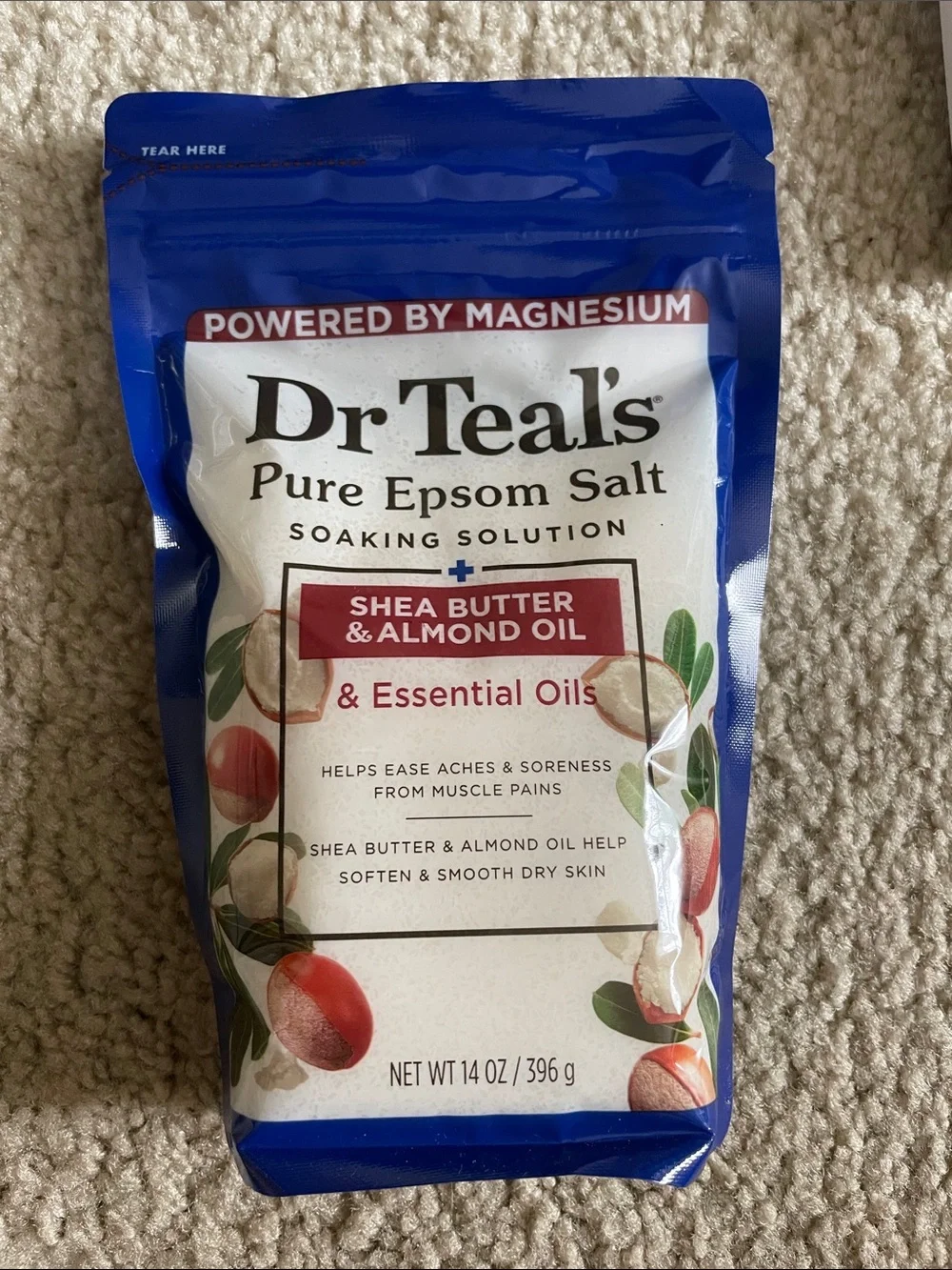 Dr Teal's Pure Epsom Salt - Shea Butter & Almond Oil (Blue/White)